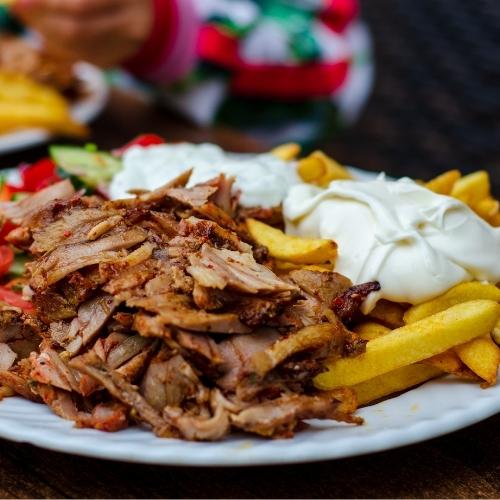 Chicken Doner Meat and Chips with Cheese