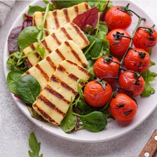 Grilled Halloumi with Salad